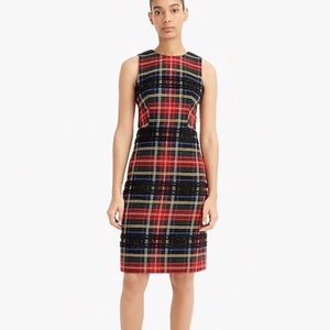 NWT J. Crew Sheath Dress in Lurex Stewart Tartan